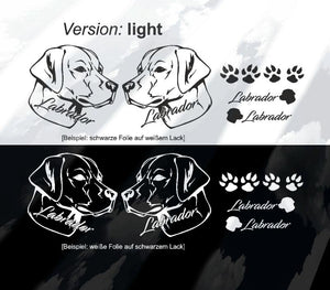 Aufkleber Labrador Hundeaufkleber | Aufkleberset 6Teilig Mit Wunschname