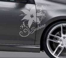 Autoaufkleber Hibiskus Blume Mit Wunschtext | Auto Aufkleber Bis 60Cm