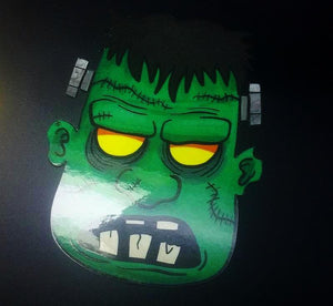 Zombiekopf Frankenstein Sticker Set Tankdeckel Tank | 5 Teiliges Set | Grün